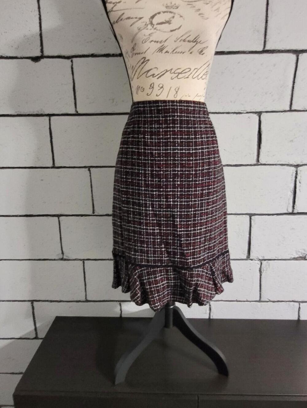 Maggie London Plaid Two-Piece Skirt Suit Sz 14 - Picture 3 of 8